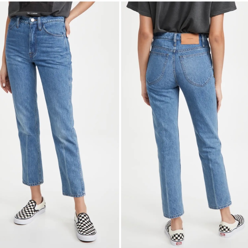 Frame Denim Blue Straight Leg Jeans